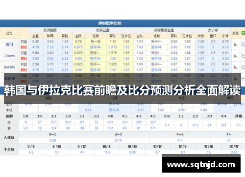 韩国与伊拉克比赛前瞻及比分预测分析全面解读
